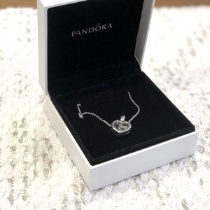 NWT Pandora heart inside heart necklace still in box